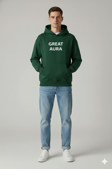 GREAT AURA BLANK GREEN HOODIE – MINIMAL STREET CLASSIC