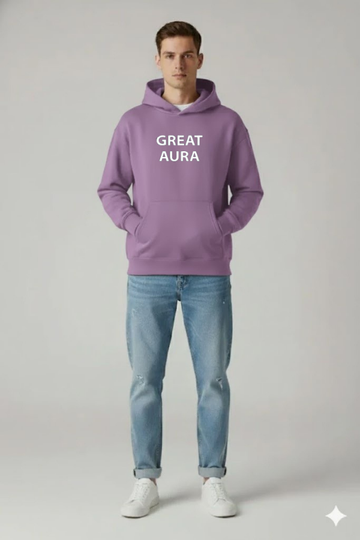 GREAT AURA ESSENTIAL LAVENDER HOODIE – MINIMAL STREET EDITION