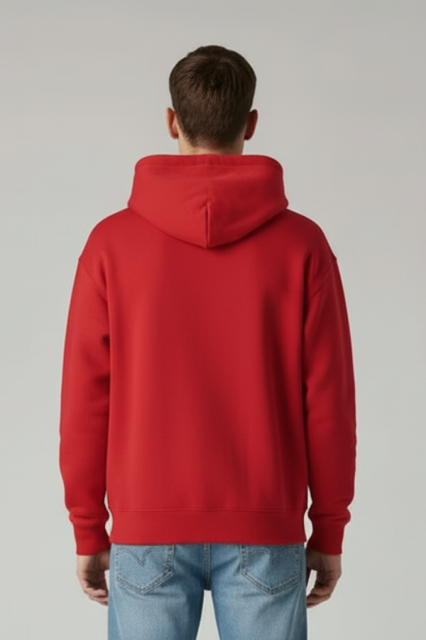 GREAT AURA BLANK RED HOODIE – CLEAN MINIMAL CLASSIC