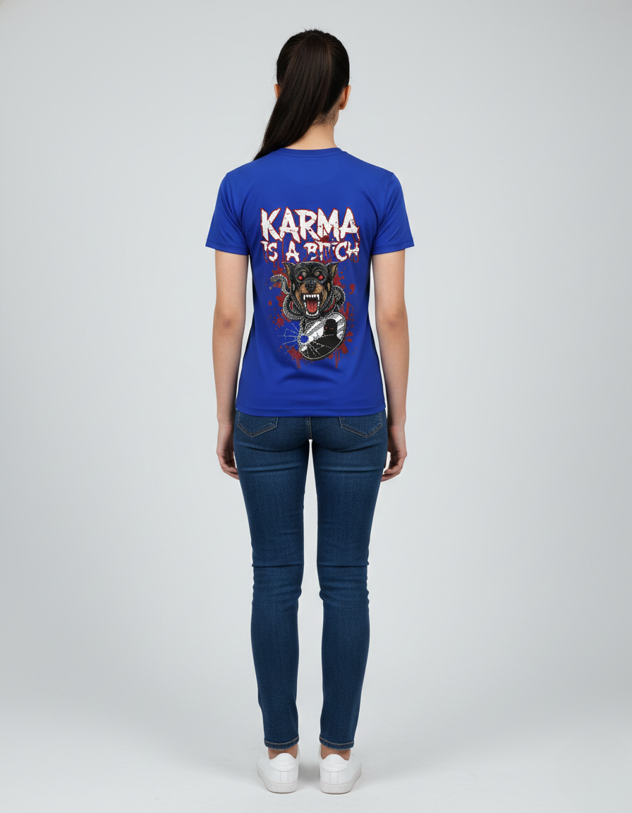 Blue Karma Statement Graphic T-Shirt