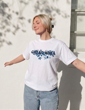 Great Aura Floral White T-Shirt