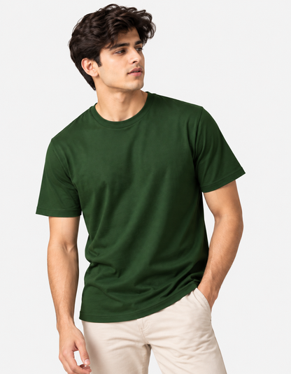 Premium Forest Green Classic Crew Neck T-Shirt