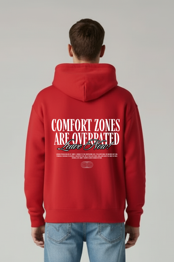 GREAT AURA COMFORT RED HOODIE – EVERYDAY ESSENTIALS