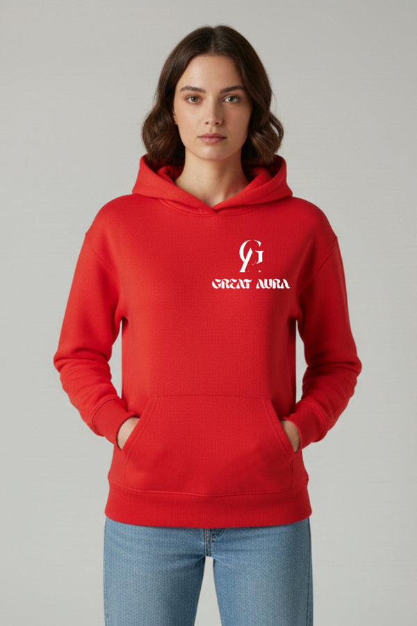 GREAT AURA COMFORT ZONES RED HOODIE