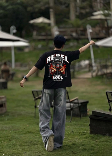 REBEL SOUL STATEMENT BLACK T-SHIRT