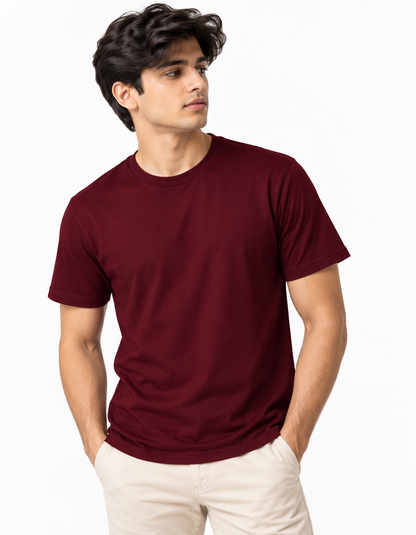 Premium Maroon Classic Crew Neck T-Shirt