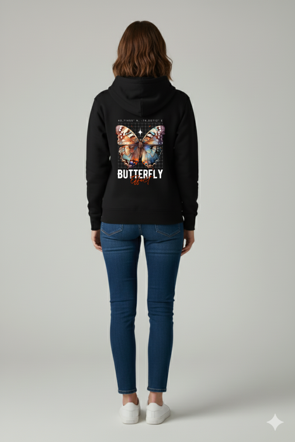 GREAT AURA COSMIC BUTTERFLY HOODIE.